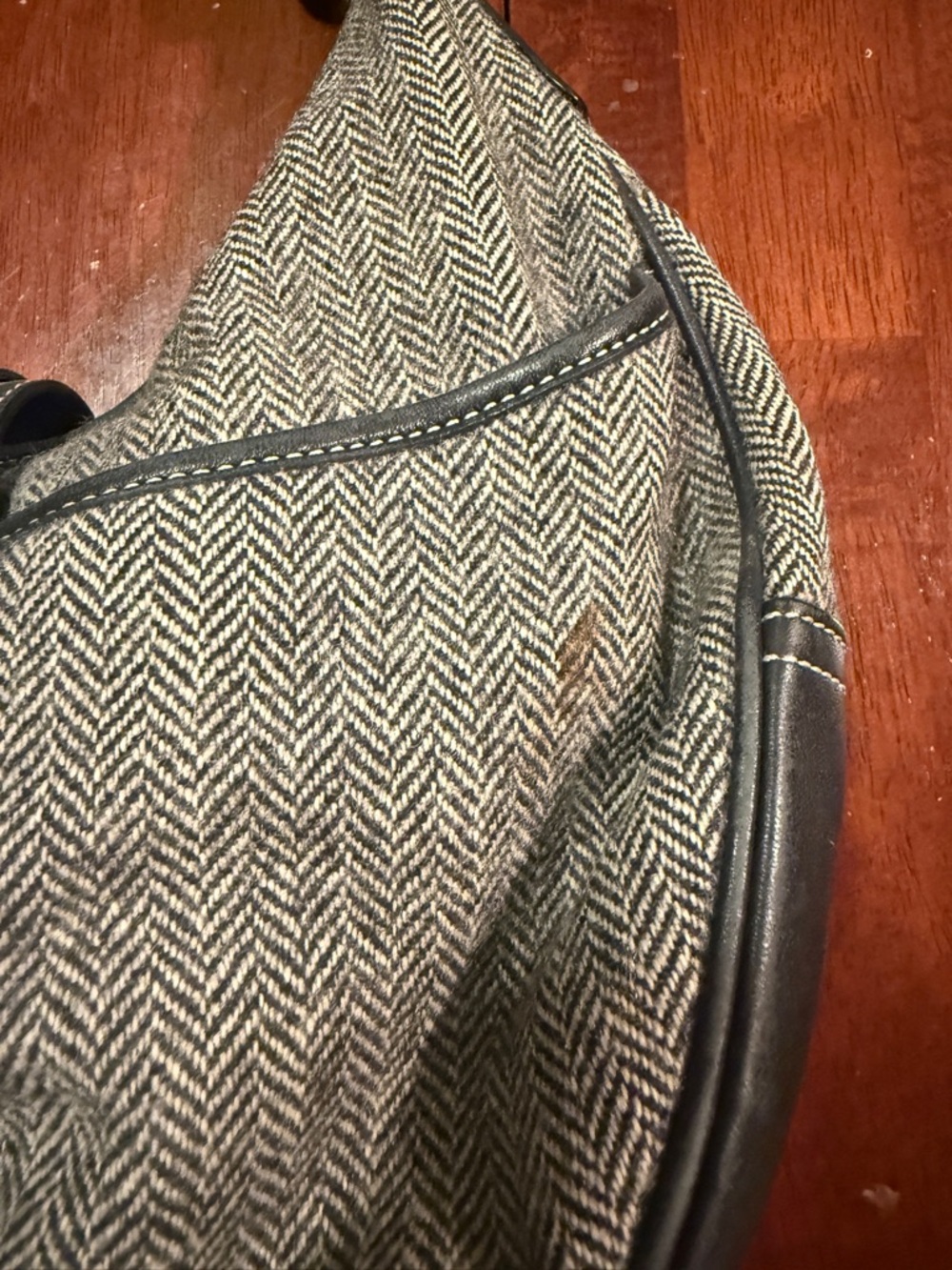 Vintage Y2K Coach Herringbone Tweed Hobo Bag - Style G047-147 - Picture 8 of 8